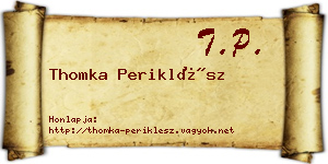 Thomka Periklész névjegykártya